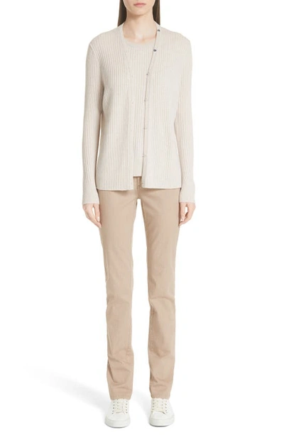 Shop Lafayette 148 Ribbed Cashmere Tank Top In Oatmeal Melange