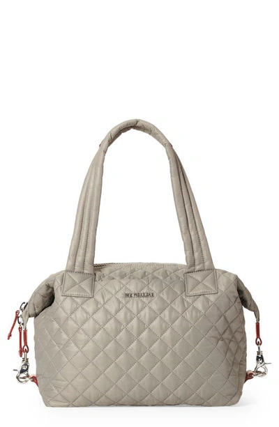 Shop Mz Wallace Medium Sutton Deluxe Quilted Nylon Duffle Bag In Graphite
