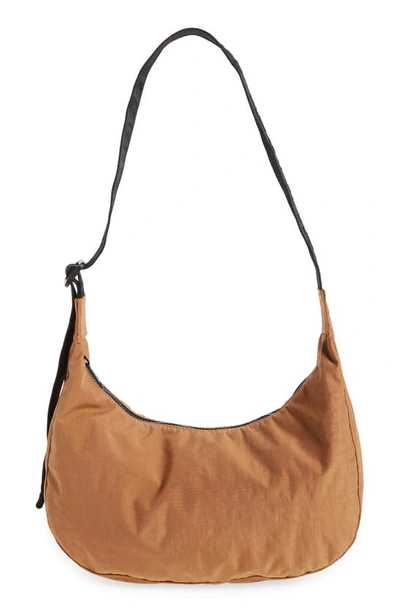 Shop Baggu Medium Crescent Nylon Canvas Shoulder Bag In Pinto