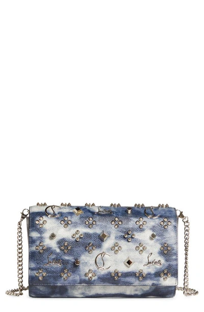 Shop Christian Louboutin Paloma Punk Studded Leather Clutch In Multi/ Silver