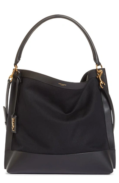 Shop Saint Laurent Tag Hobo In Nero/ Nero