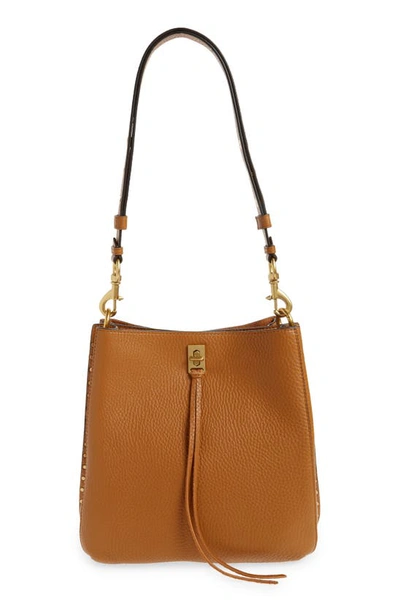 Shop Rebecca Minkoff Darren Deerskin Leather Shoulder Bag In Caramello