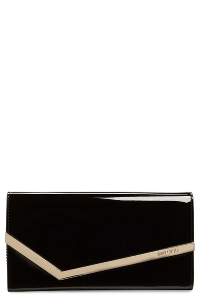 Shop Jimmy Choo Emmie Patent Clutch In Black