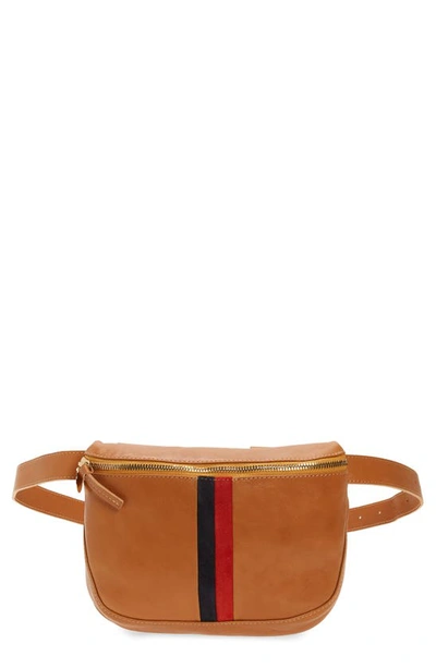 Shop Clare V Leather Belt Bag In Natural Rustic