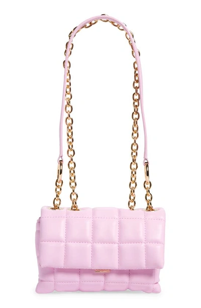 Shop House Of Want Small How We Slay Vegan Leather Shoulder Bag In Pink Saffiano W/ Gold