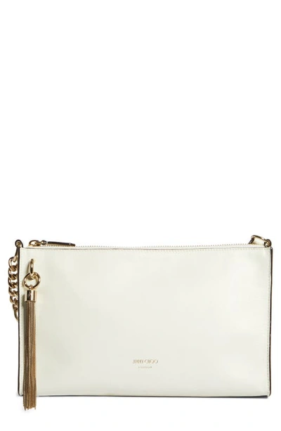 Shop Jimmy Choo Mini Callie Leather Hobo In Latte