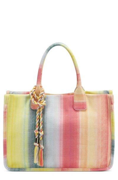 Shop Vince Camuto Orla Canvas Tote In Sunset Stripe