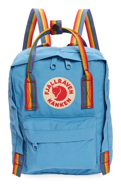 Shop Fjall Raven Mini Kånken Rainbow Water Resistant 13-inch Laptop Backpack In Air Blue-rainbow Pattern