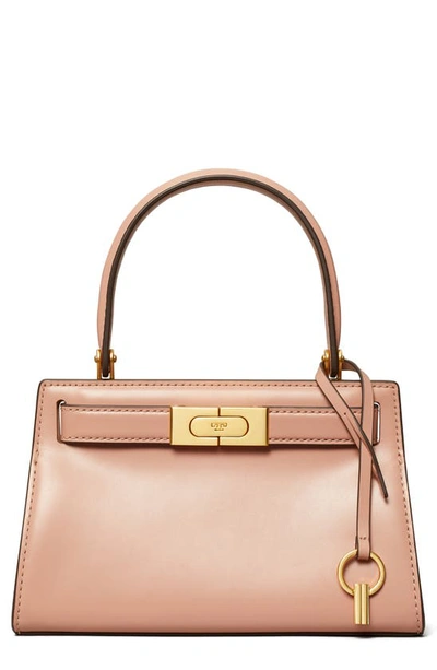 Shop Tory Burch Mini Lee Radziwill Leather Bag In Mallow