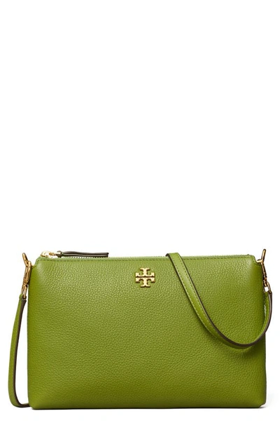 Shop Tory Burch Kira Pebbled Leather Wallet Crossbody Bag In Shiso