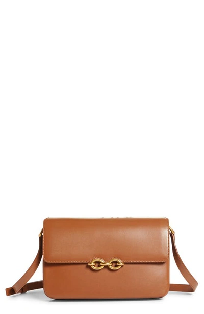 Shop Saint Laurent Maillon Leather Shoulder Bag In Brick