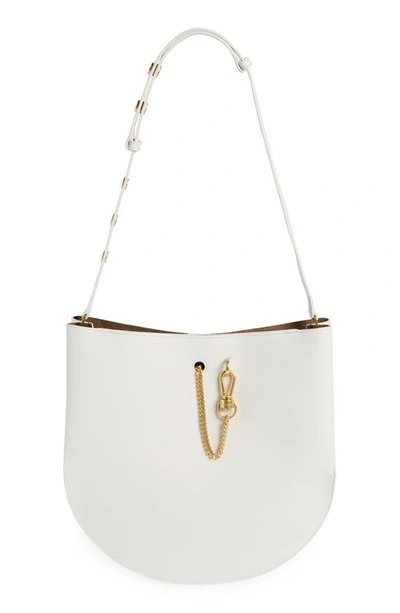 Shop Allsaints Beaumont Leather Hobo Bag In Roe White