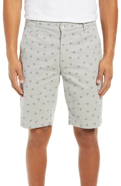 Shop Ag Griffin Geo Print Flat Front Shorts In Vaquero Florence Fog