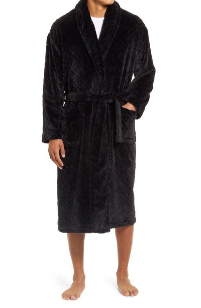 Shop Majestic Crossroads Plush Robe In Black
