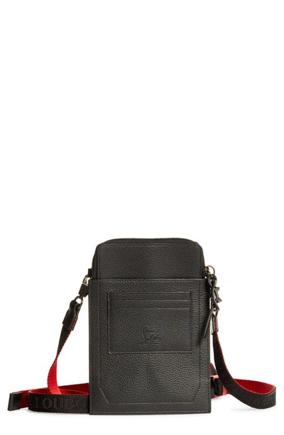 Shop Christian Louboutin Loubilab Leather Phone Crossbody Bag In Red/ Black