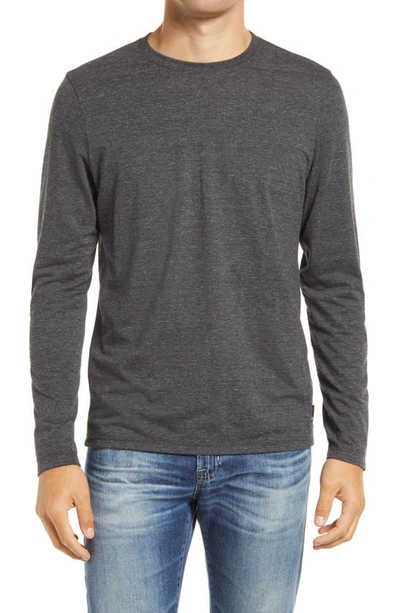 Shop Ag Long Sleeve T-shirt In Heather Charcoal