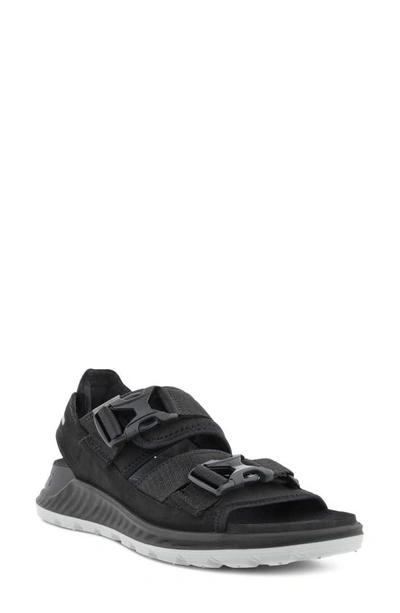 Shop Ecco Exowrap Sandal In Black/ Black