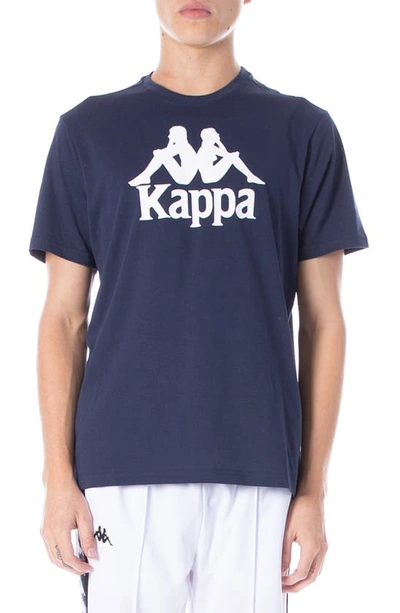 Shop Kappa Authentic Estessi Logo T-shirt In Blue Marine-whit 975