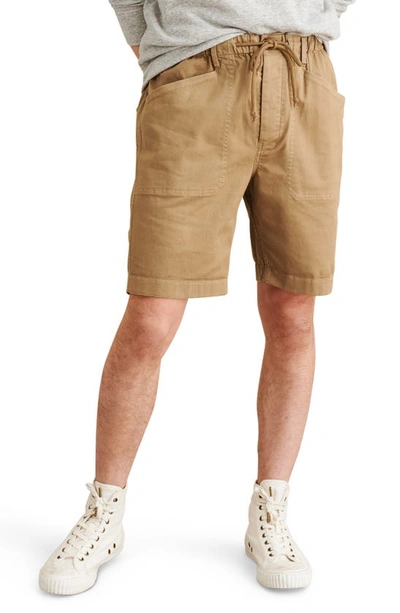 Shop Alex Mill Pull-on Button Fly Shorts In Warm Khaki