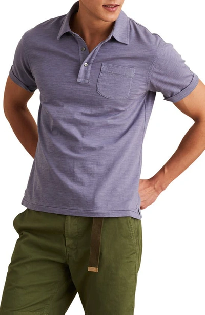 Shop Alex Mill Standard Short Sleeve Slub Pocket Polo In Ceil Blue