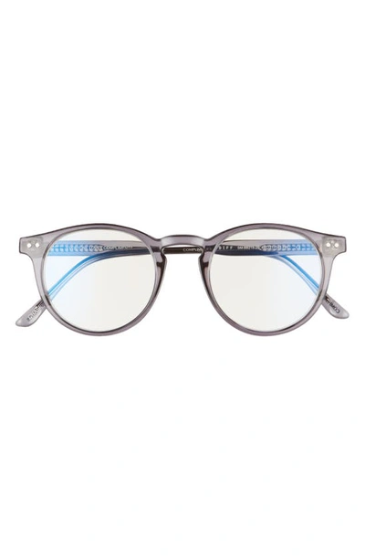 Shop Diff Chase 48mm Small Blue Light Blocking Reading Glasses In Grey/ Clear