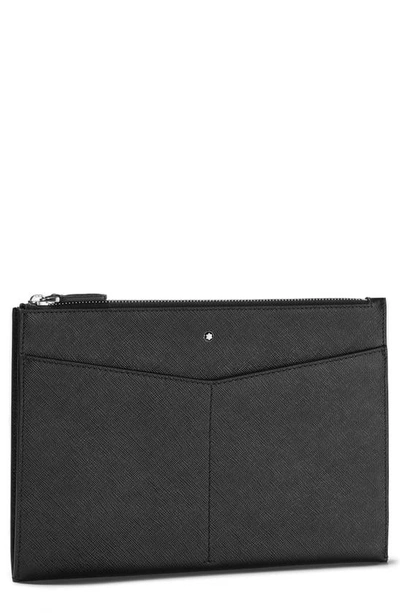 Shop Montblanc Sartorial Leather Pouch In Black