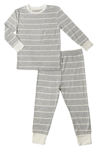 Shop Everly Grey Baby Grey By   Kids' Fitted Two-piece Pajamas In Heather Grey