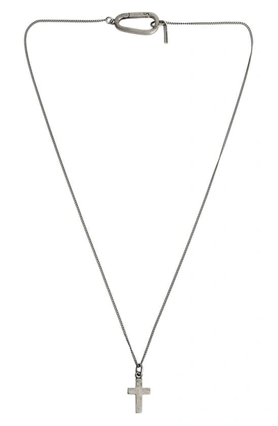 Shop Allsaints Cross Pendant Necklace In Warm Silver