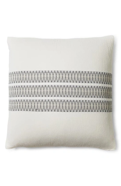 Shop Coyuchi Coast Organic Cotton Sham In Soft White W/deep Graphite