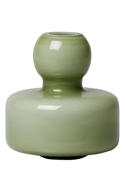 Shop Marimekko Sculptural Glass Flower Vase In Green