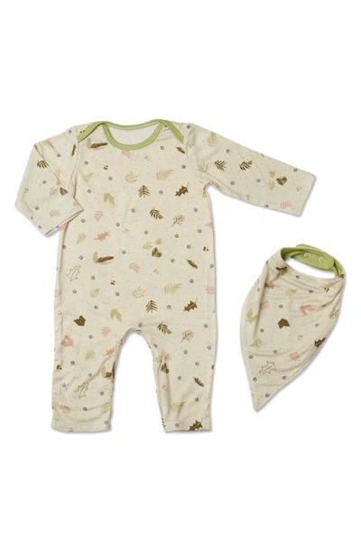Shop Baby Grey By Everly Grey Jersey Romper & Bib Set In Nature