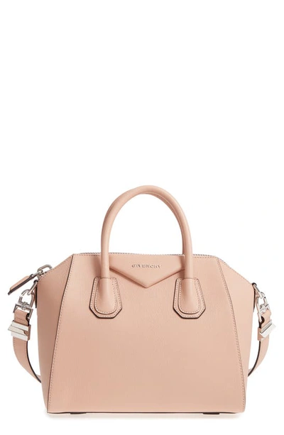 Shop Givenchy Small Antigona Leather Satchel In Powder