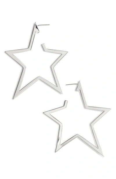 Shop Jennifer Zeuner Sade X-large Star Hoop Earrings In Sterling Silver
