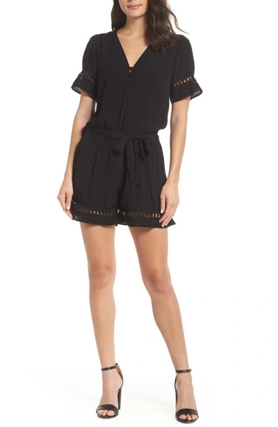 Shop Fraiche By J Lace Inset Romper In Black