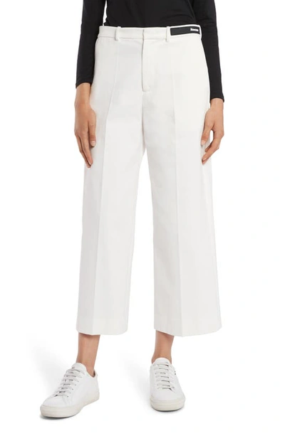 Shop Moncler Cotton Gabardine Crop Pants In White