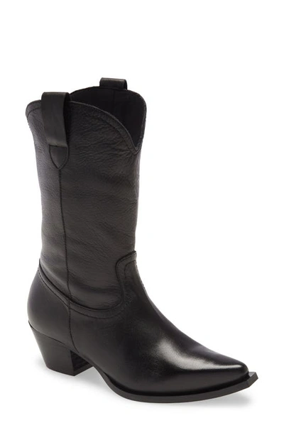 Shop Intentionally Blank James Western Boot In Black Leather