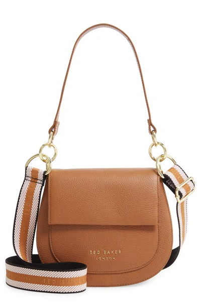 Shop Ted Baker Amali Leather Crossbody Bag In Brown