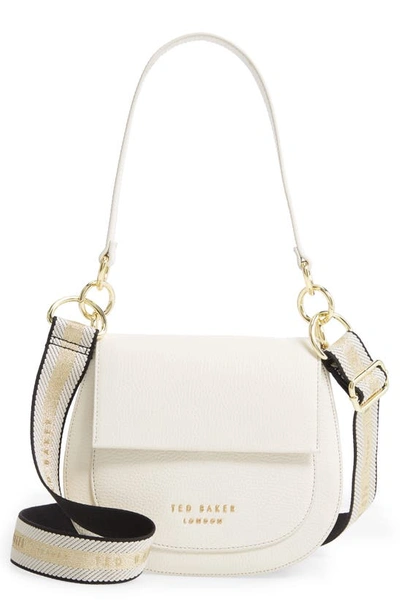 Shop Ted Baker Amali Leather Crossbody Bag In Ivory