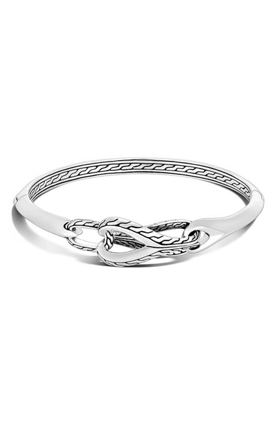 Shop John Hardy Asli Classic Chain Link Silver Oval Hinge Bangle In Sterling Silver