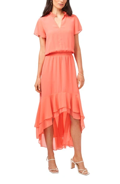 Shop 1.state Wildlfower Bouquet High/low Dress In Cameo Coral