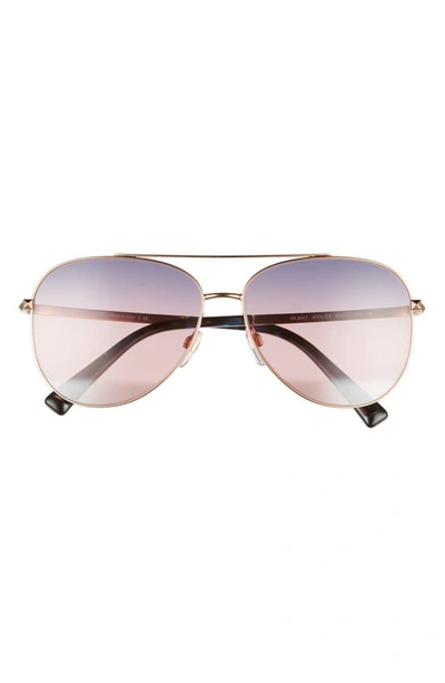 Shop Valentino 60mm Aviator Sunglasses In Rose Gold/ Tris Blue Pink