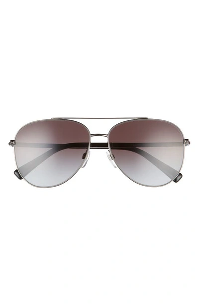 Shop Valentino 60mm Aviator Sunglasses In Gunmetal/ Black Gradient