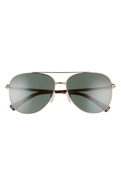 Shop Valentino 60mm Aviator Sunglasses In Gold/ Green