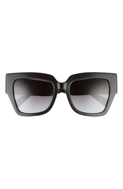 Shop Valentino 54mm Square Sunglasses In Black/ Gradient Black