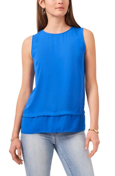 Shop Vince Camuto Layered Sleeveless Blouse In Santorini Blue