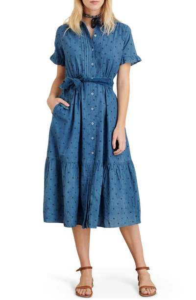 Shop Alex Mill Daisy Field Cotton Shirtdress In Indigo