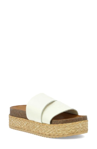 Shop Inuovo Finbar Platform Espadrille Slide Sandal In Bone Leather