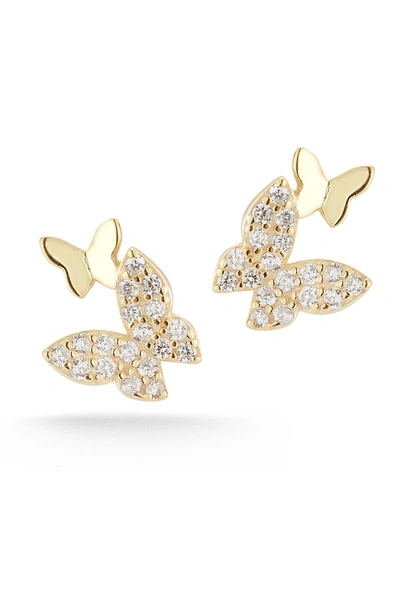 Shop Sphera Milano Gold Vermeil Cz Butterfly Stud Earrings