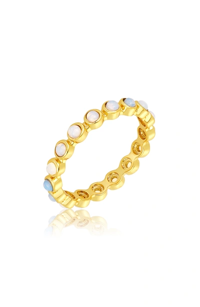 Shop Adornia 14k Gold Bezel Imitation Opal Eternity Ring In White