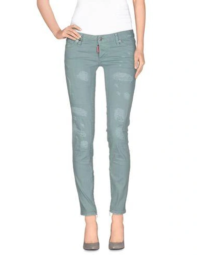 Dsquared2 Denim Pants In Light Green